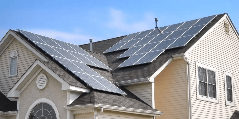 solar panels on both sides of roof
