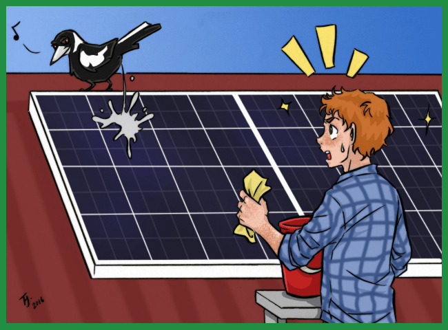 animated image of a boy cleaning solar panels - how to clean solar panels